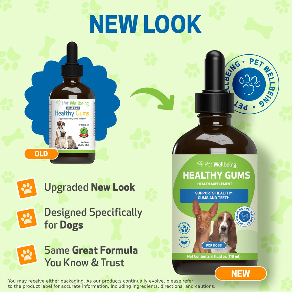 Pet Wellbeing dog oral care formula supports healthy gums and fresh breath.