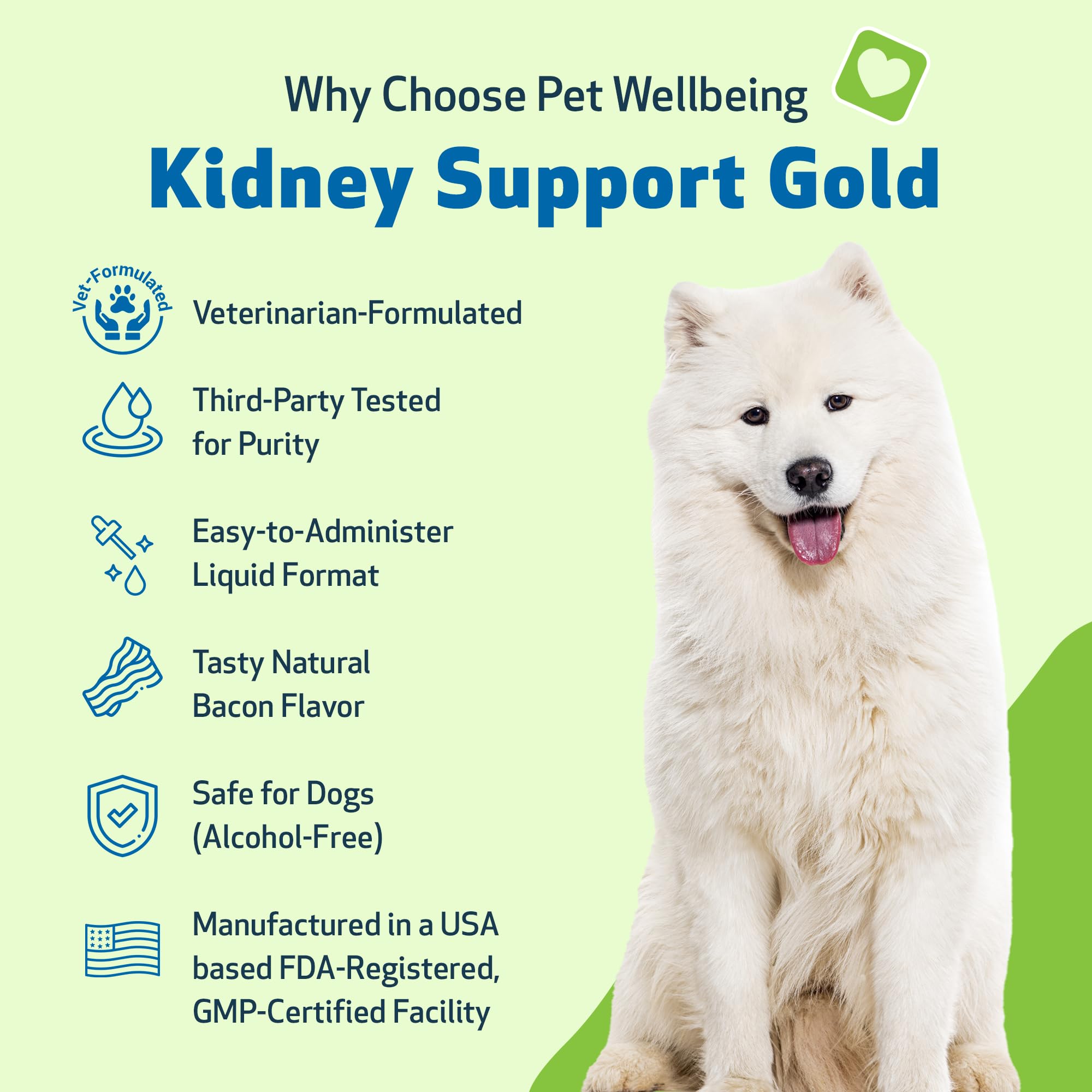 Pet Wellbeing Kidney Support Gold pour image—easy dosing for daily care.