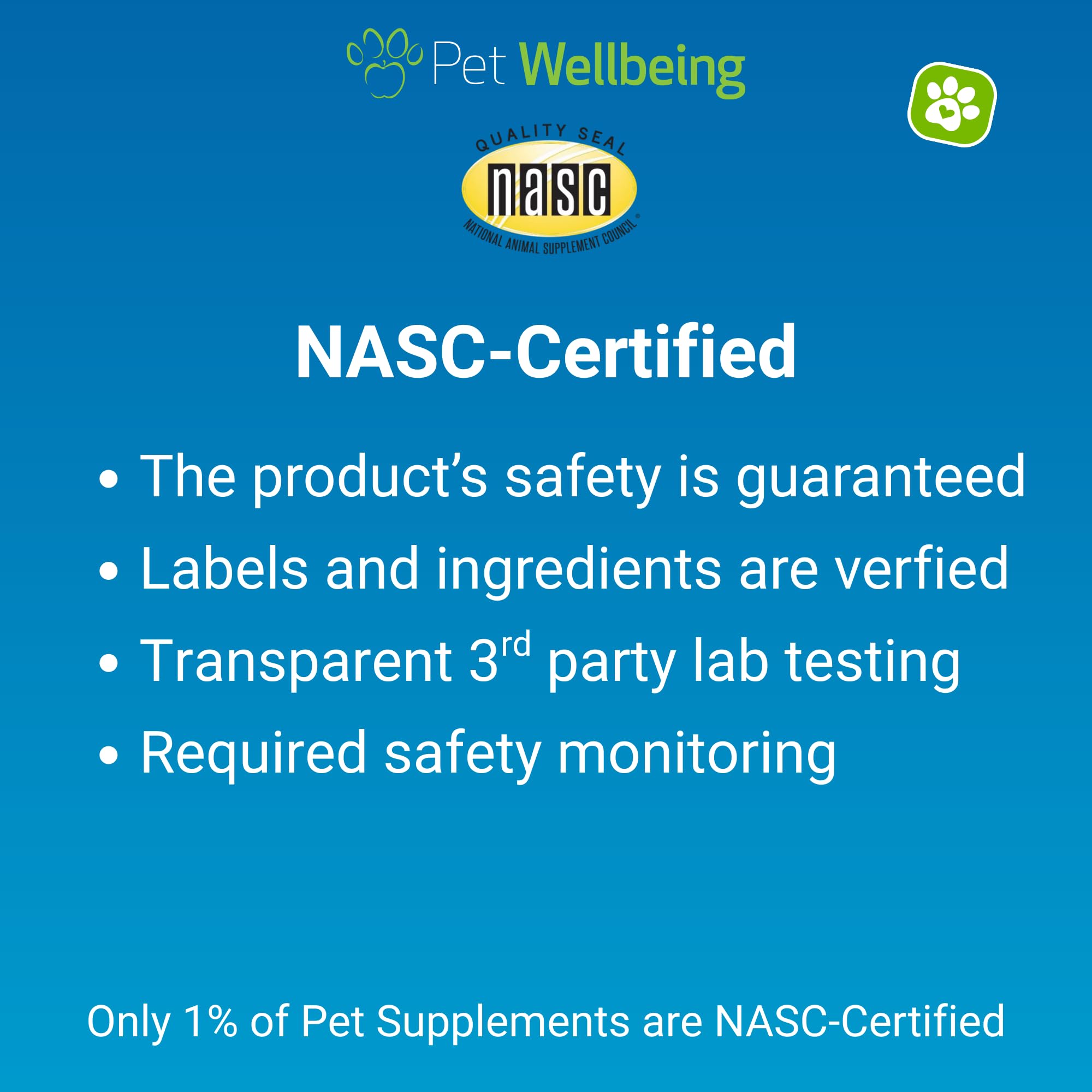 Pet Wellbeing Life Gold USA manufacturing stamp signals quality and trusted vet-formulated care.