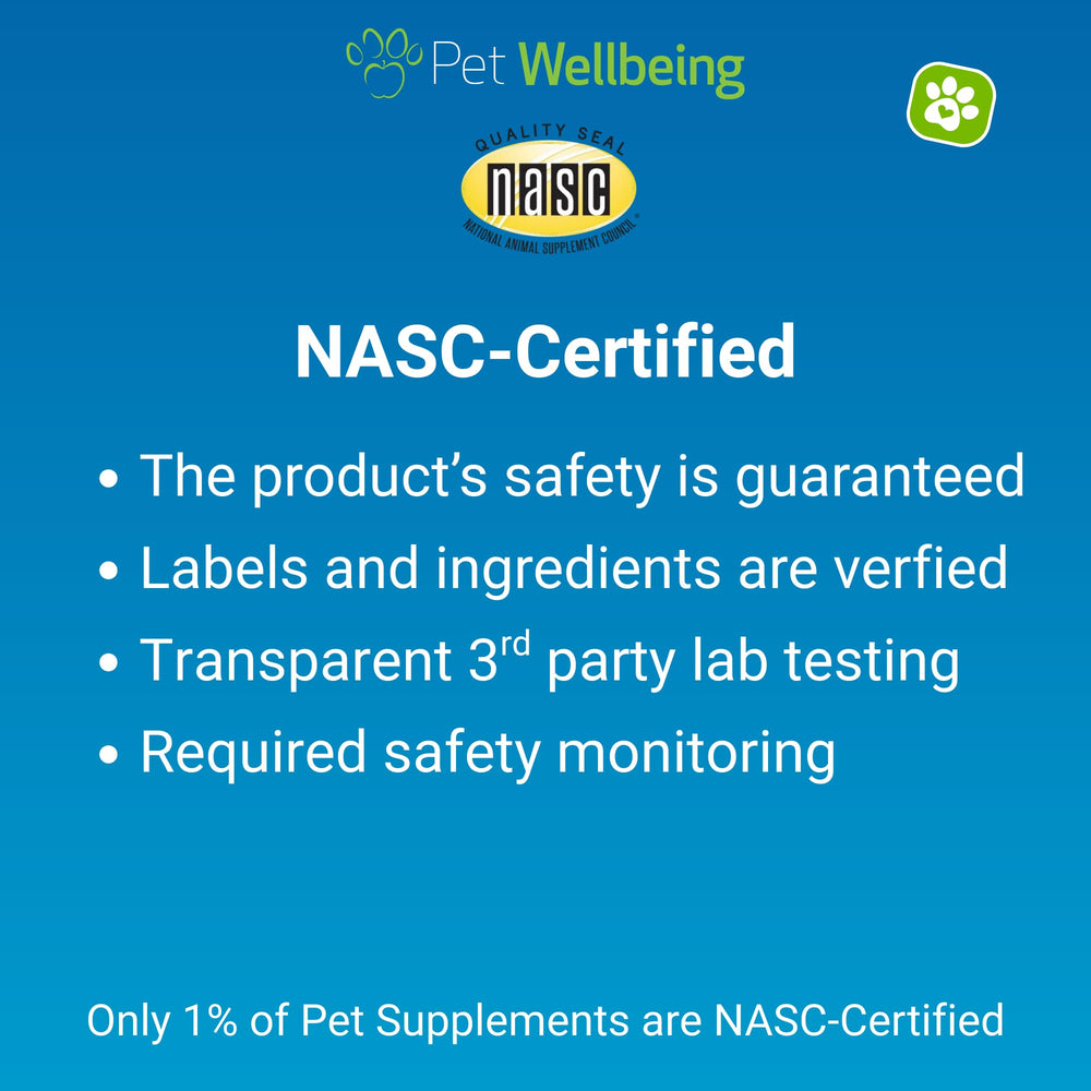 Pet Wellbeing Life Gold USA manufacturing stamp signals quality and trusted vet-formulated care.