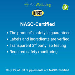 Pet Wellbeing Life Gold USA manufacturing stamp signals quality and trusted vet-formulated care.