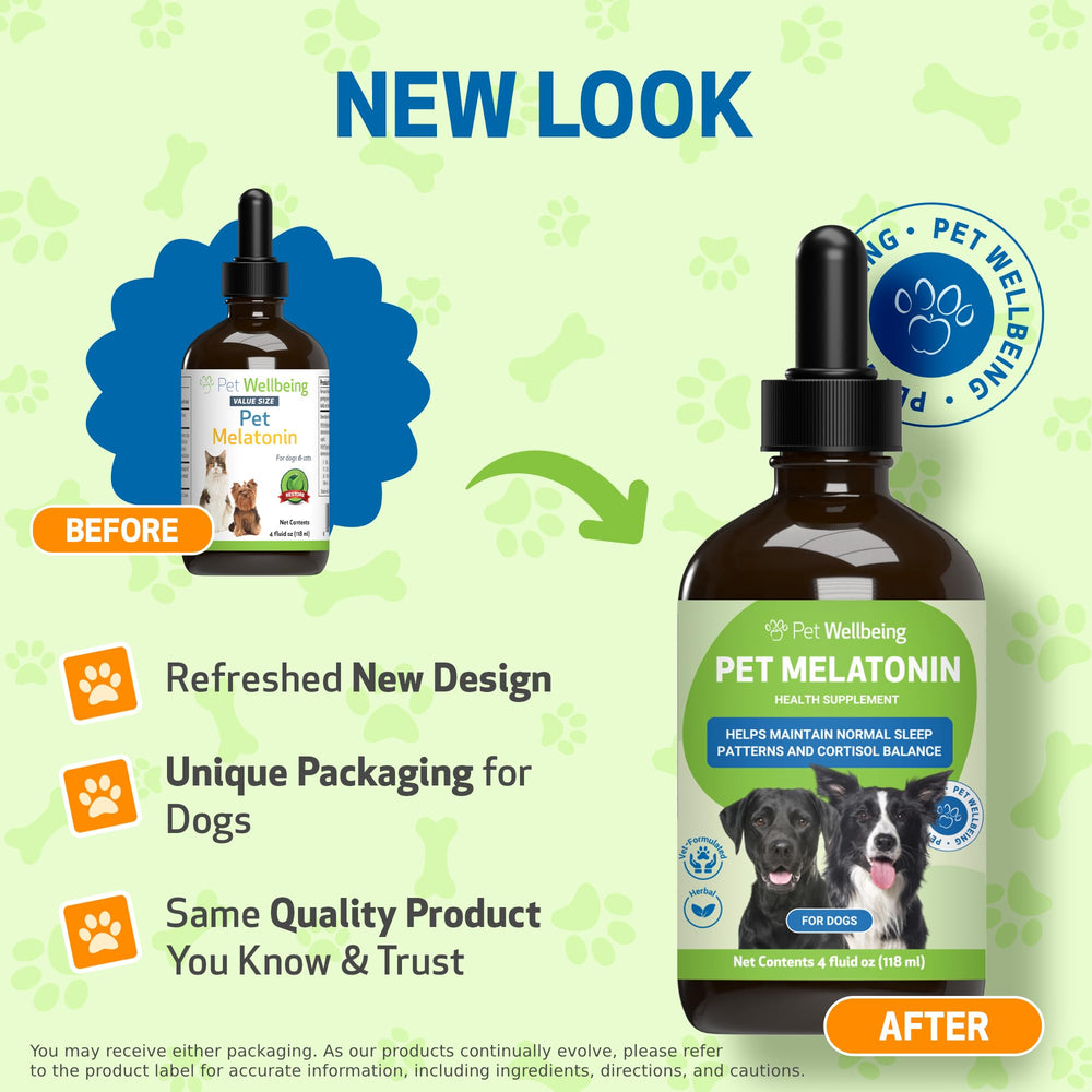 Pet Wellbeing liquid-melatonin-dog-admin image emphasizes precise dosing for easy nighttime use.