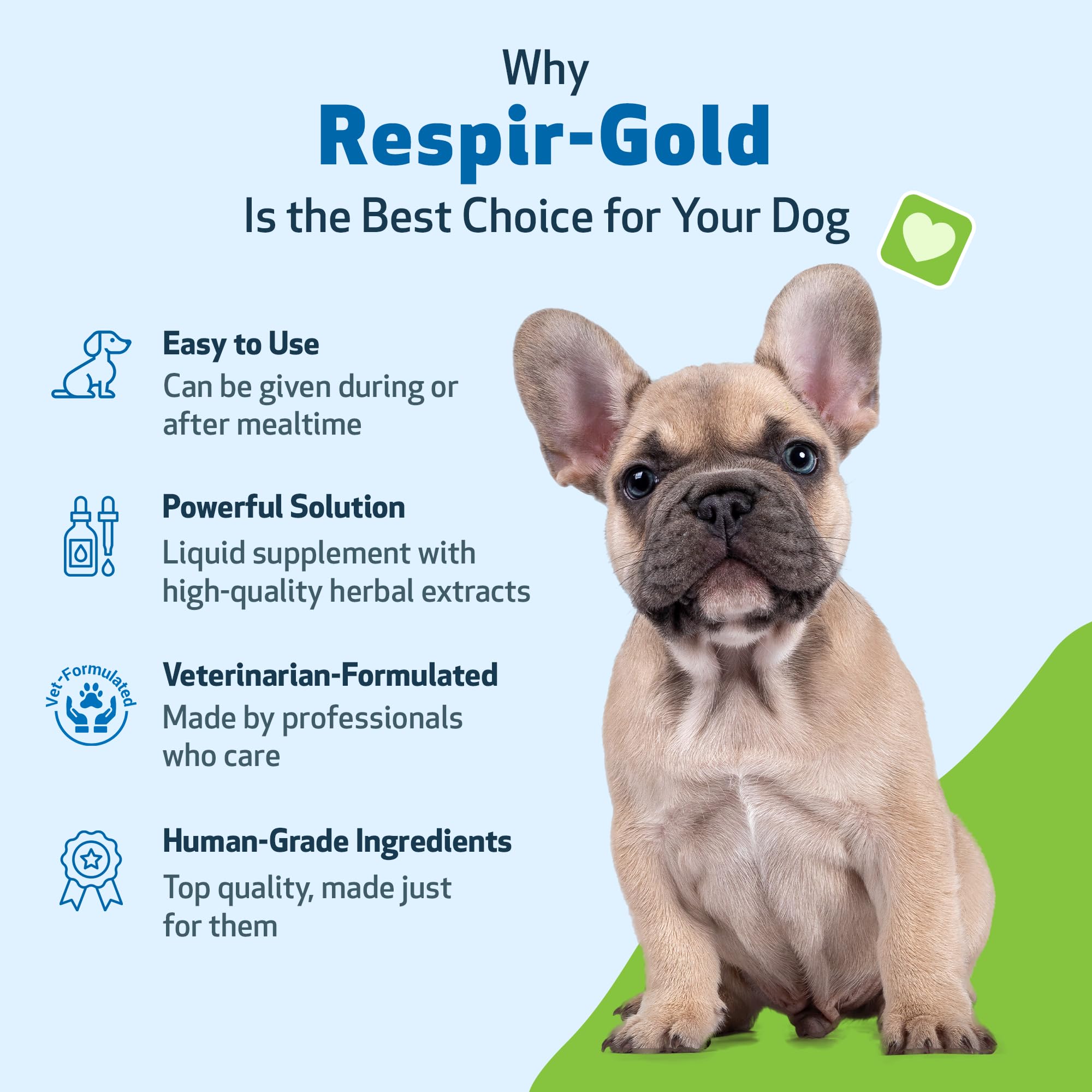 Pet Wellbeing Respir-Gold NASC badge illustrates quality assurance for safe canine use.