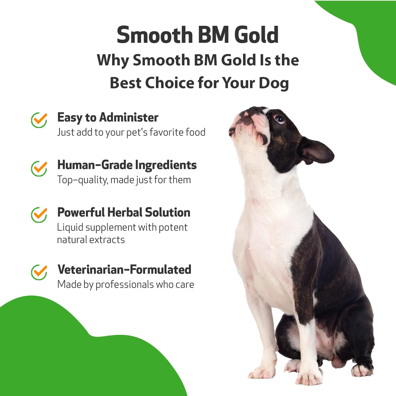 Pet Wellbeing Smooth BM Gold bottle on table conveys daily routine for natural regularity.