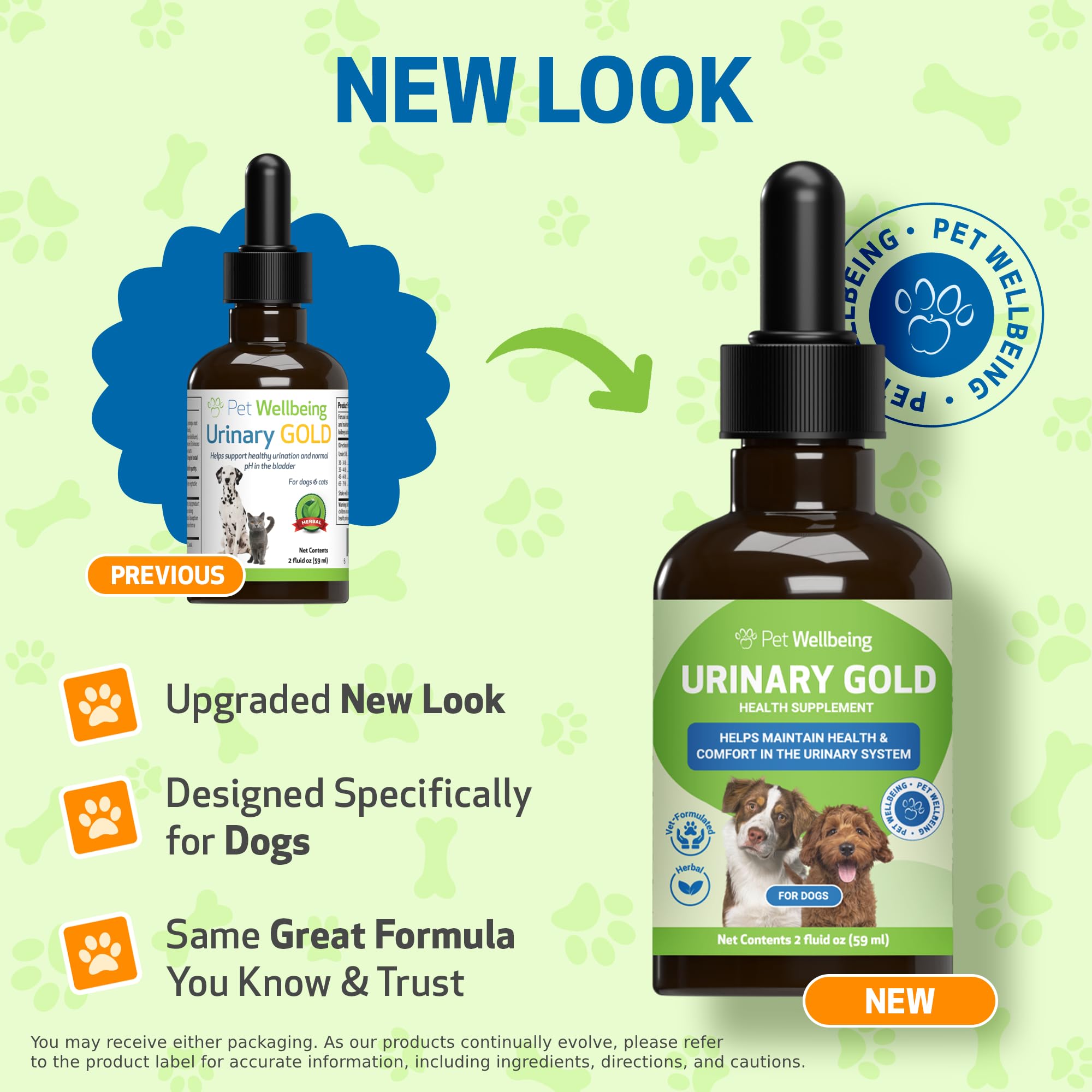 Pet Wellbeing Urinary Gold being poured for easy daily administration.