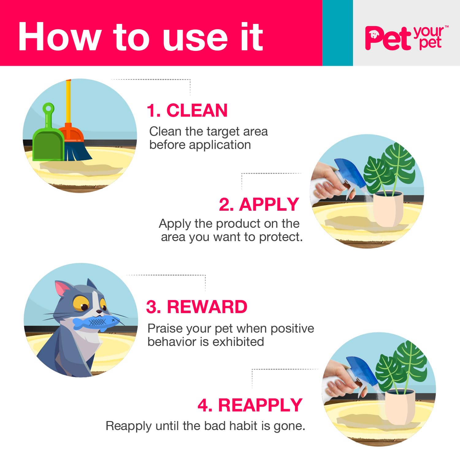 PET YOUR PET No Pee No Poop with aromatic oil scent provides gentle deterrence without harsh odors.