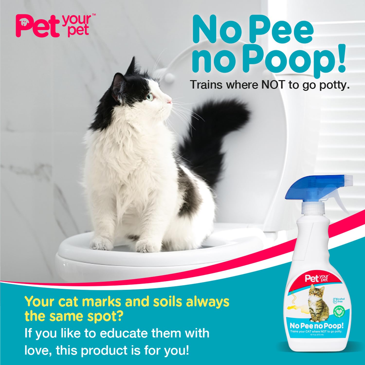 PET YOUR PET No Pee No Poop applied to a surface to deter marks on furniture.