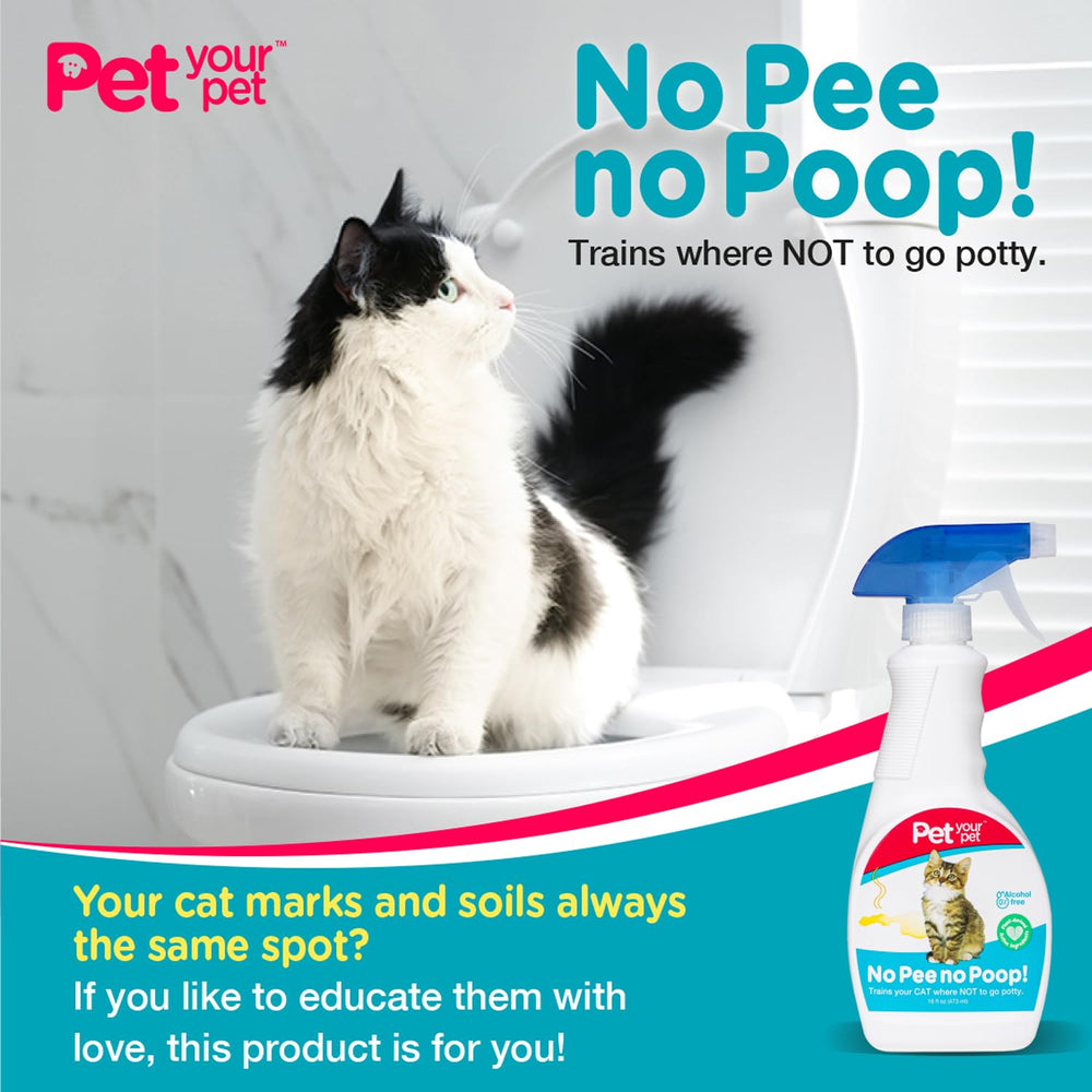 PET YOUR PET No Pee No Poop applied to a surface to deter marks on furniture.