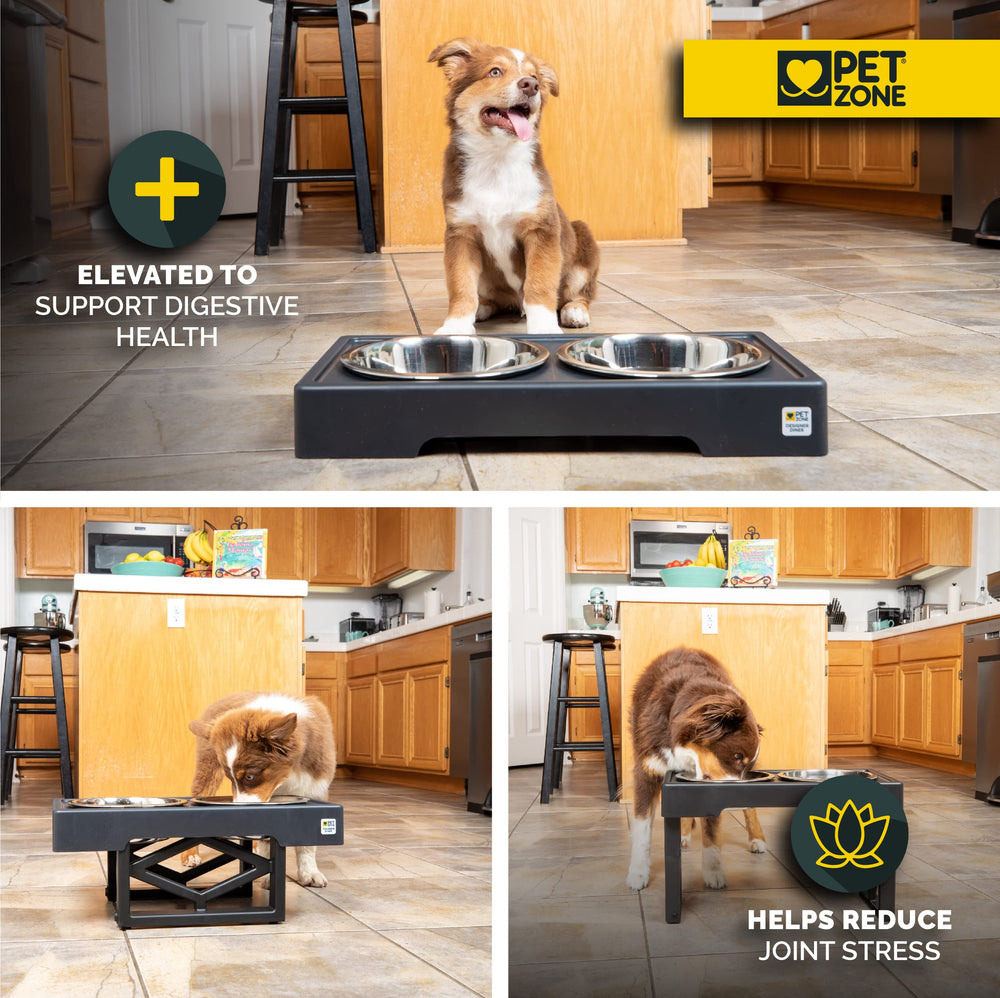 Pet Zone Designer Diner collapsible legs: store compactly when not in use.