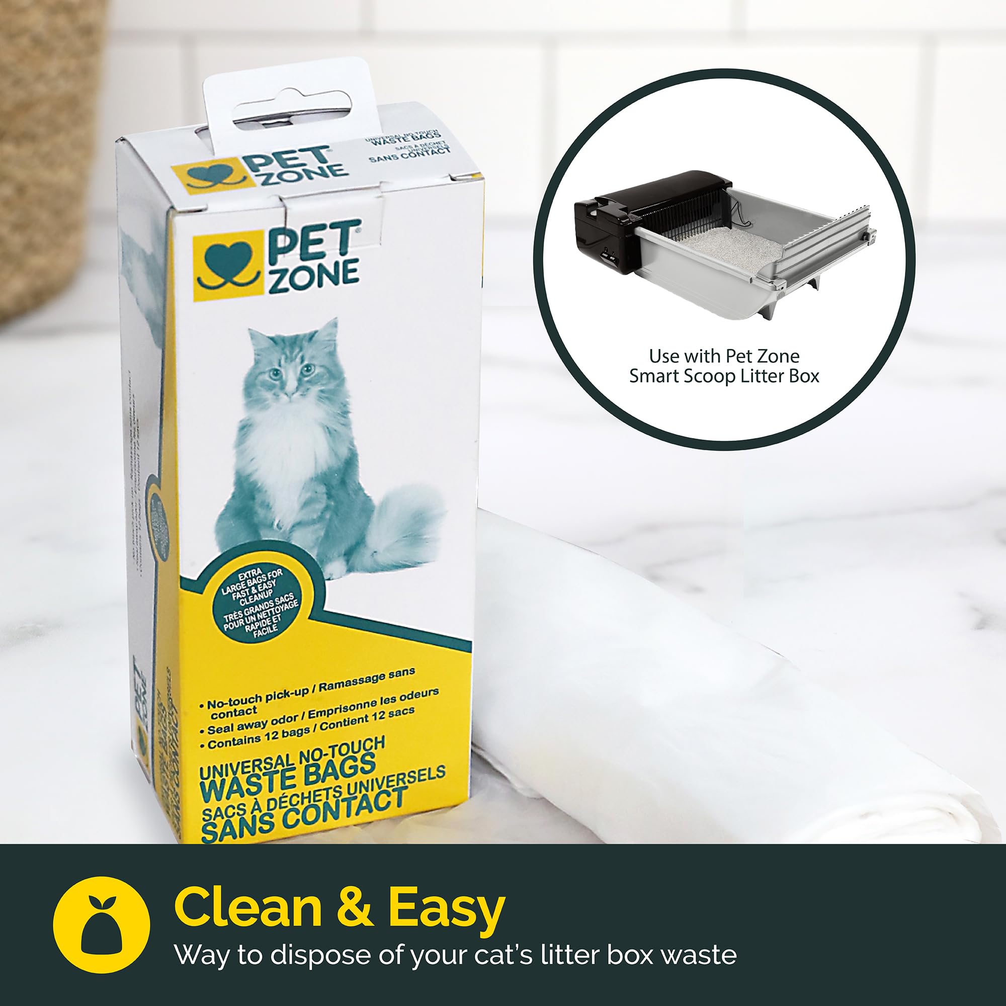 Sacos Pet Zone para perros, útiles en paseos o limpieza rápida.