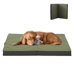 PETABBY Outdoor Dog Bed in waterproof foldable 35-inch size for large dogs.