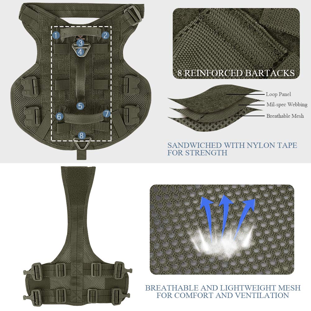 PETAC GEAR MOLLE-dog-vest compatibility for pouches and patches.