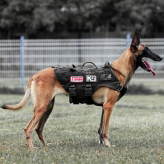 Petac Gear tactical no-pull harness front view shows secure fit for large dogs