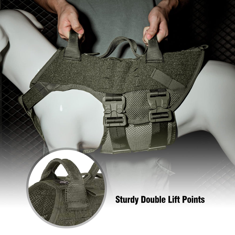 PETAC GEAR Tactical dog harness no-pull front view supports balanced movement during training.