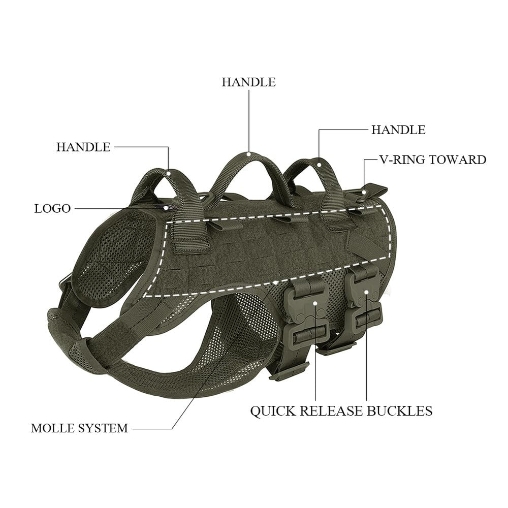 PETAC GEAR training harness suited for police and service dogs.
