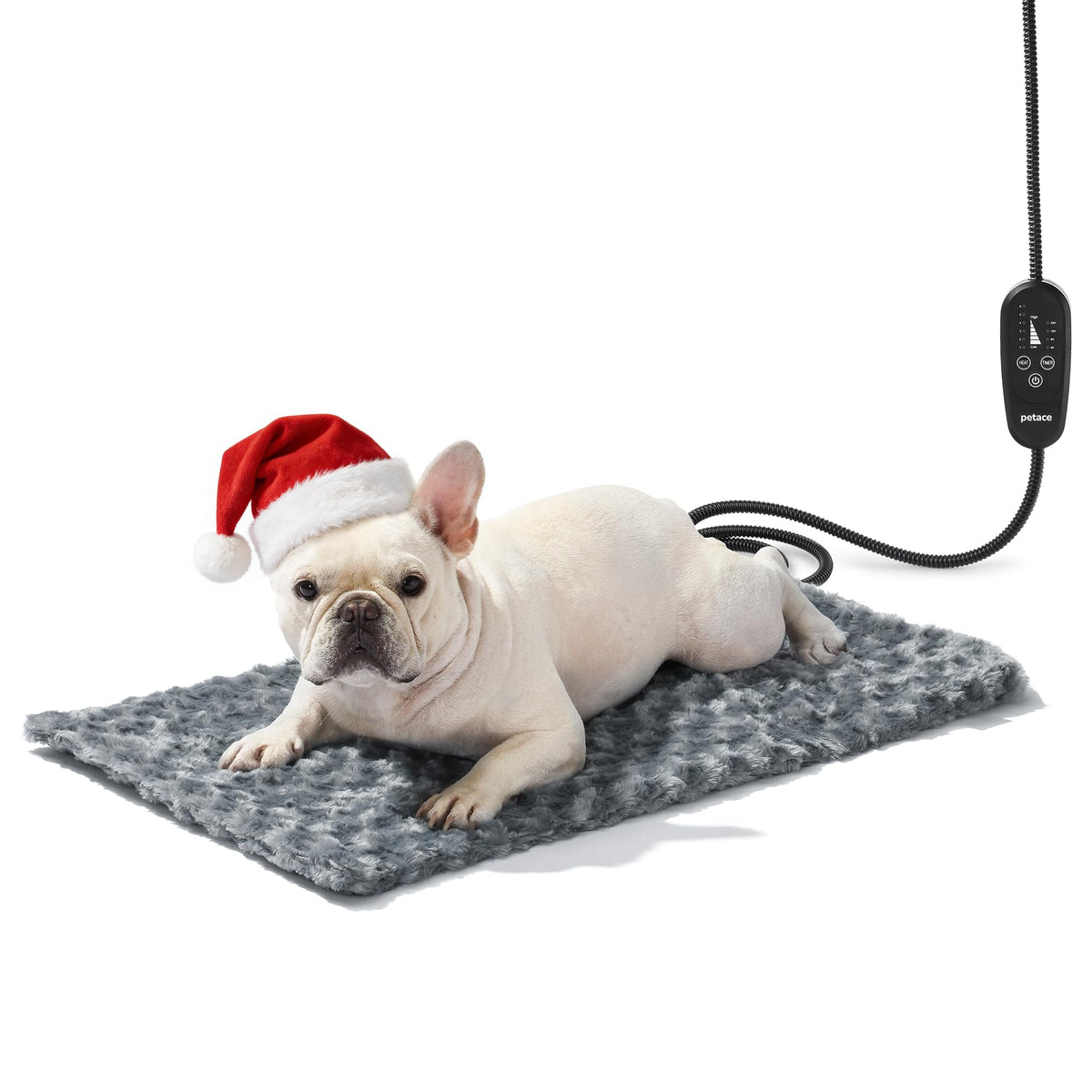 Petace heated bed with rosebud cover delivers cozy warmth for pets during naps