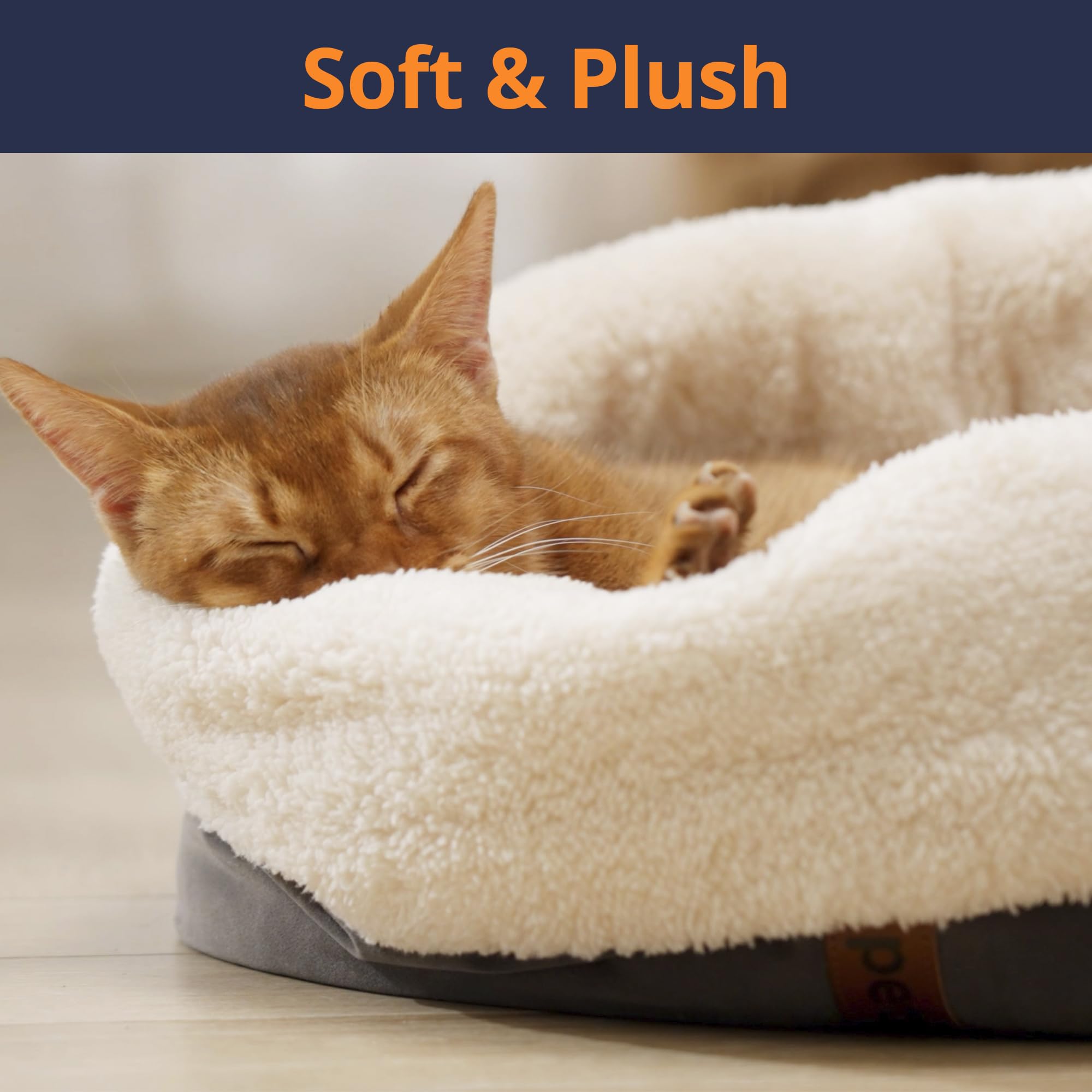Petace heated bed showing plush wall cushions for curling up.