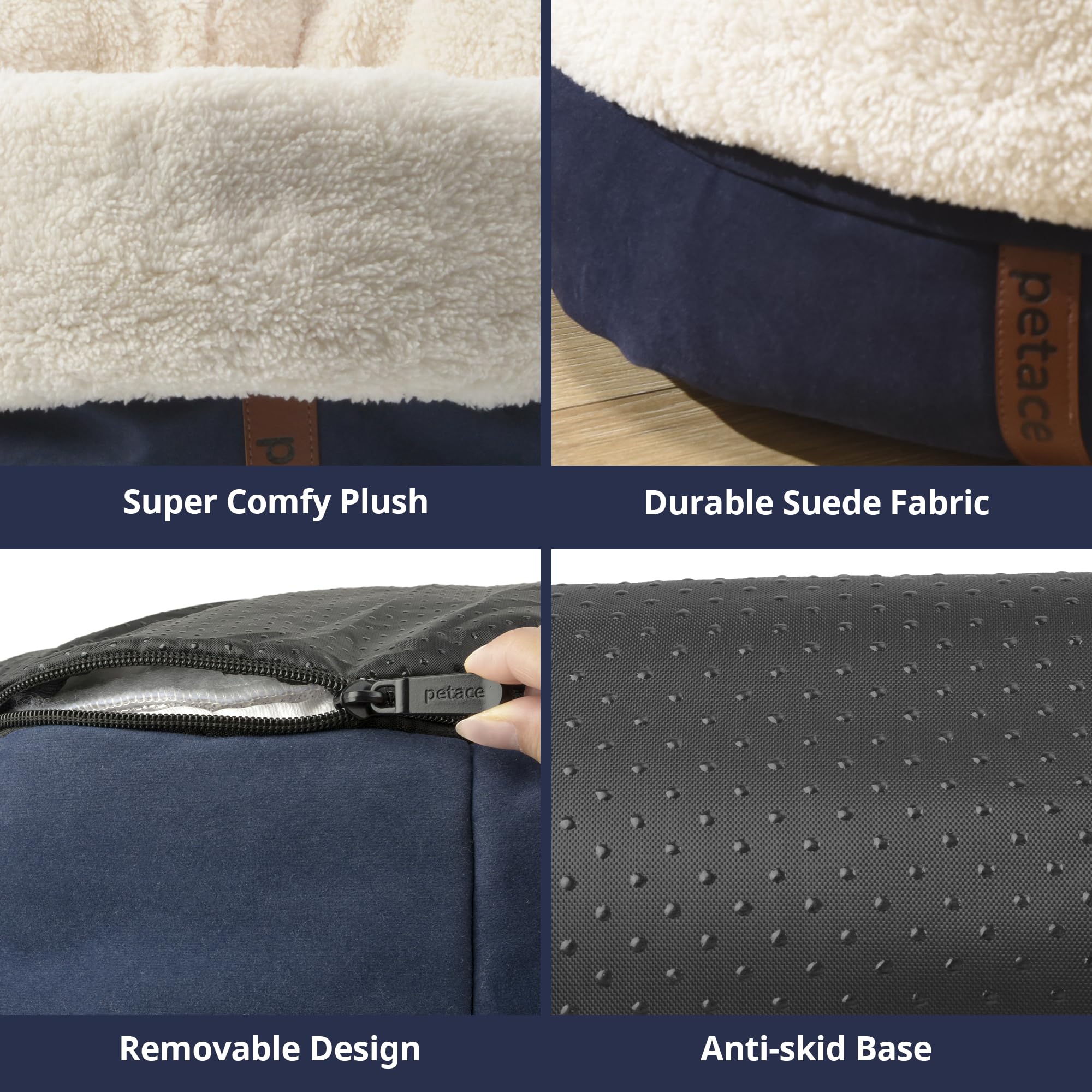 Petace Self Warming Bed blue machine washable design simplifies cleaning
