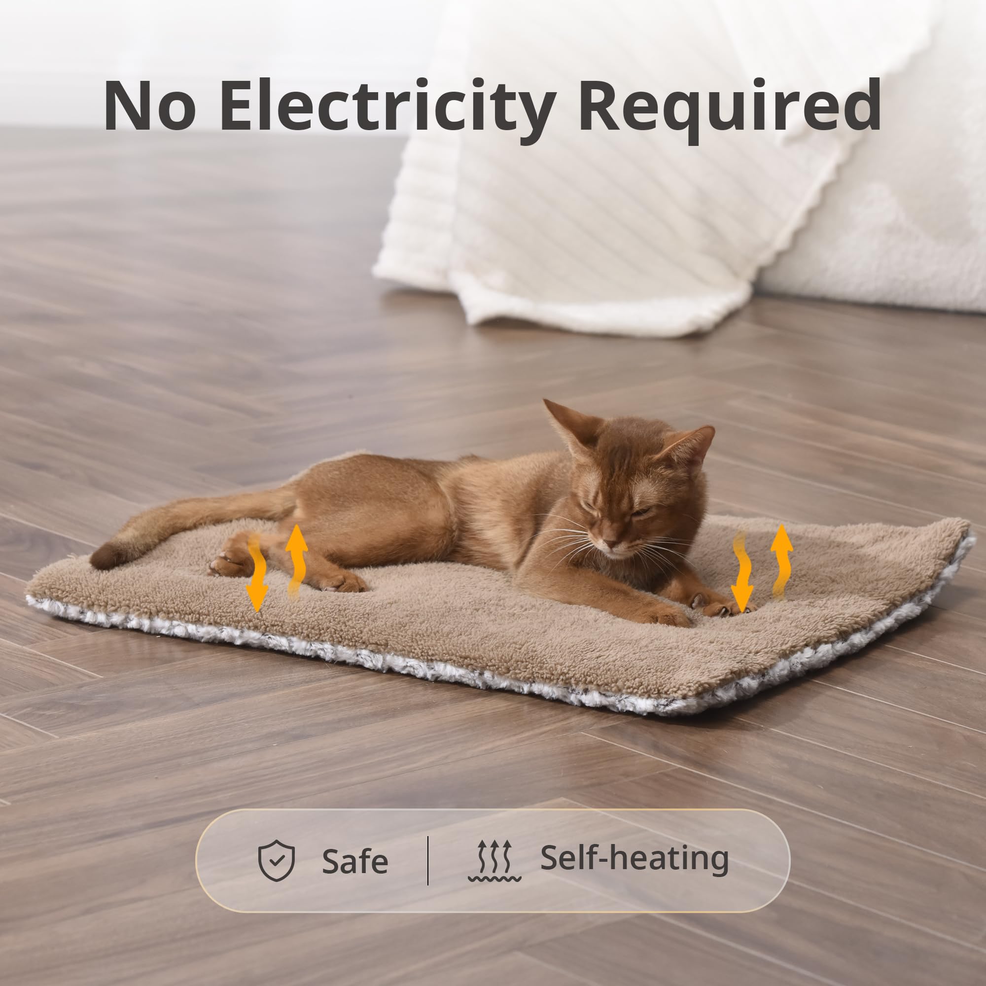 Petace Self Warming Bed close-up soft fabric texture for comfort