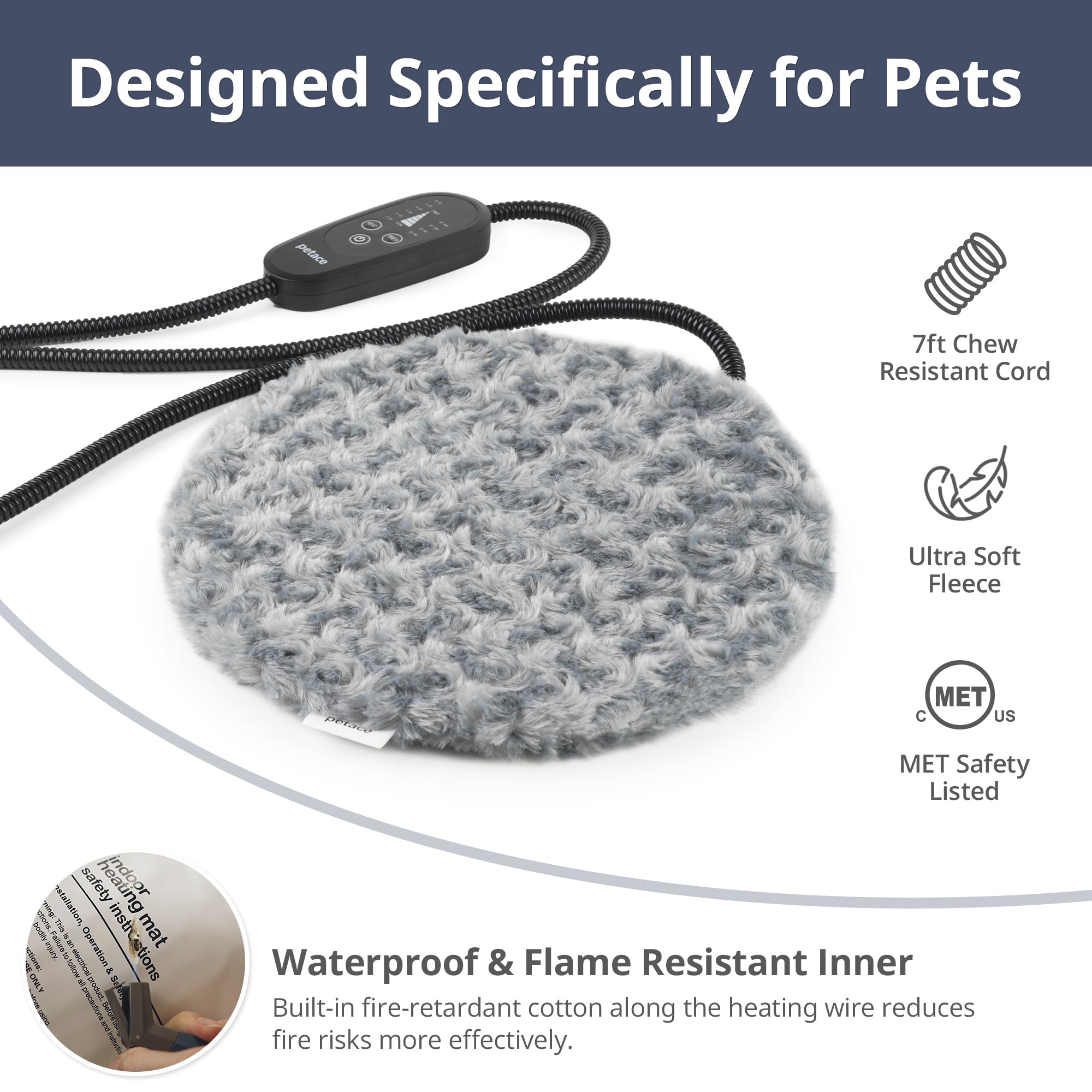 Petace small-animal round bed 11.8-inch ideal for rabbits and kittens.
