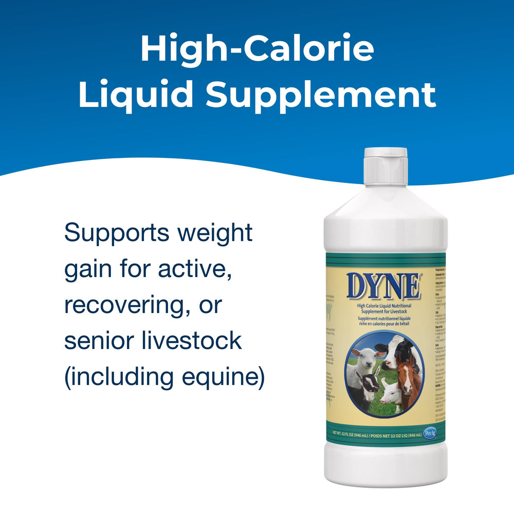 PetAg Dyne bottle back detail with added vitamins for livestock support