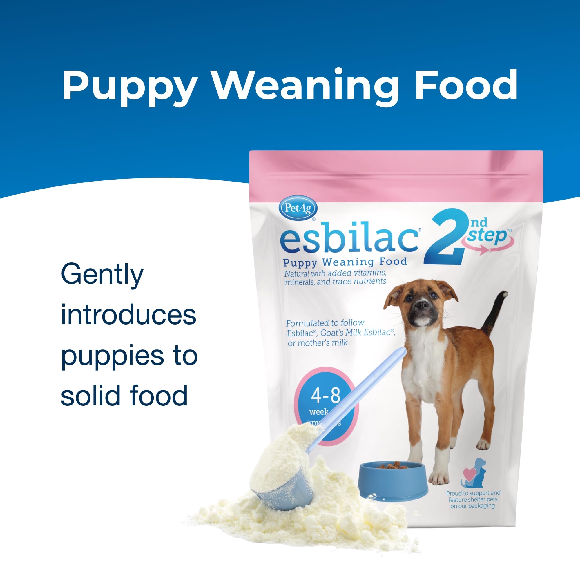 PetAg Esbilac 2nd Step easy-digest natural milk protein supports comfortable digestion