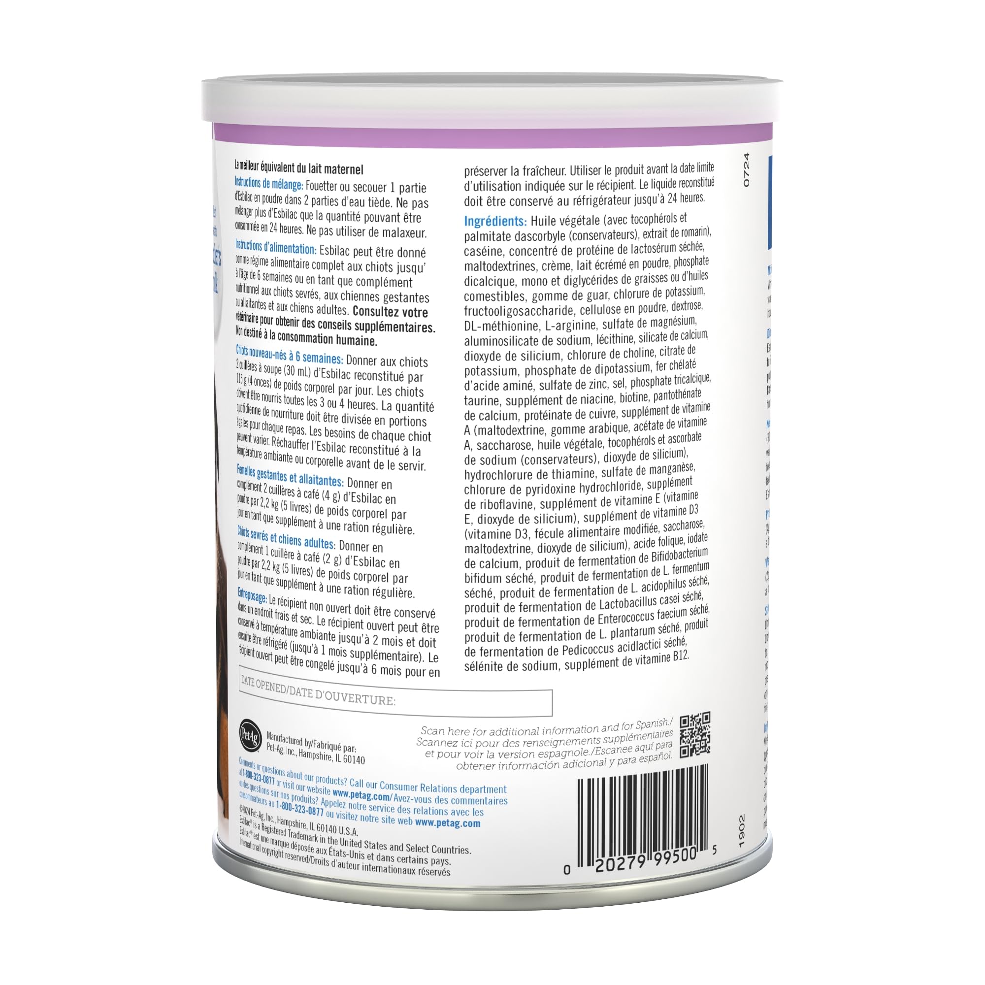 Close-up of powder texture and prebiotic/probiotic ingredients label.