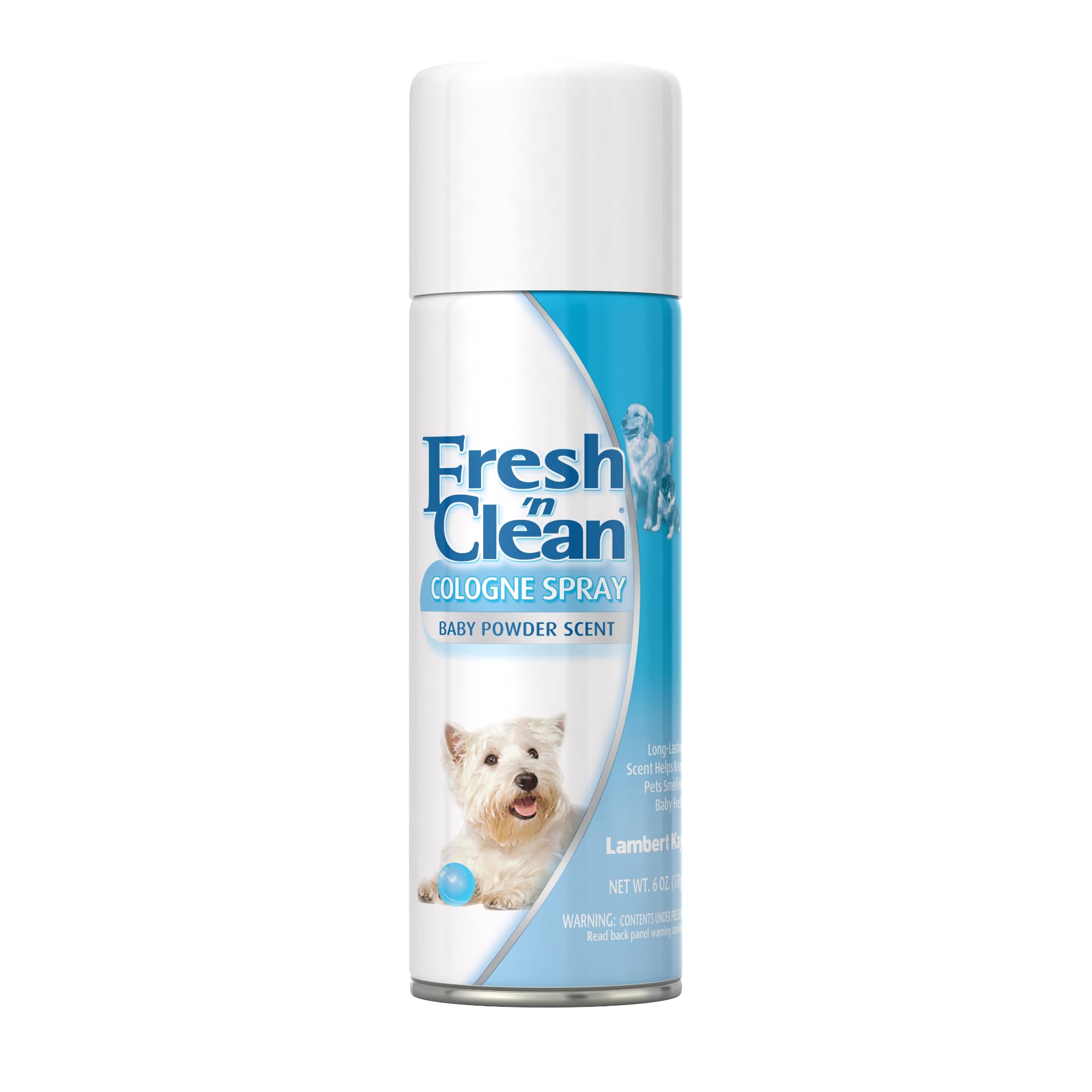 PetAg Fresh ’n Clean bottle with baby powder scent for odor control.