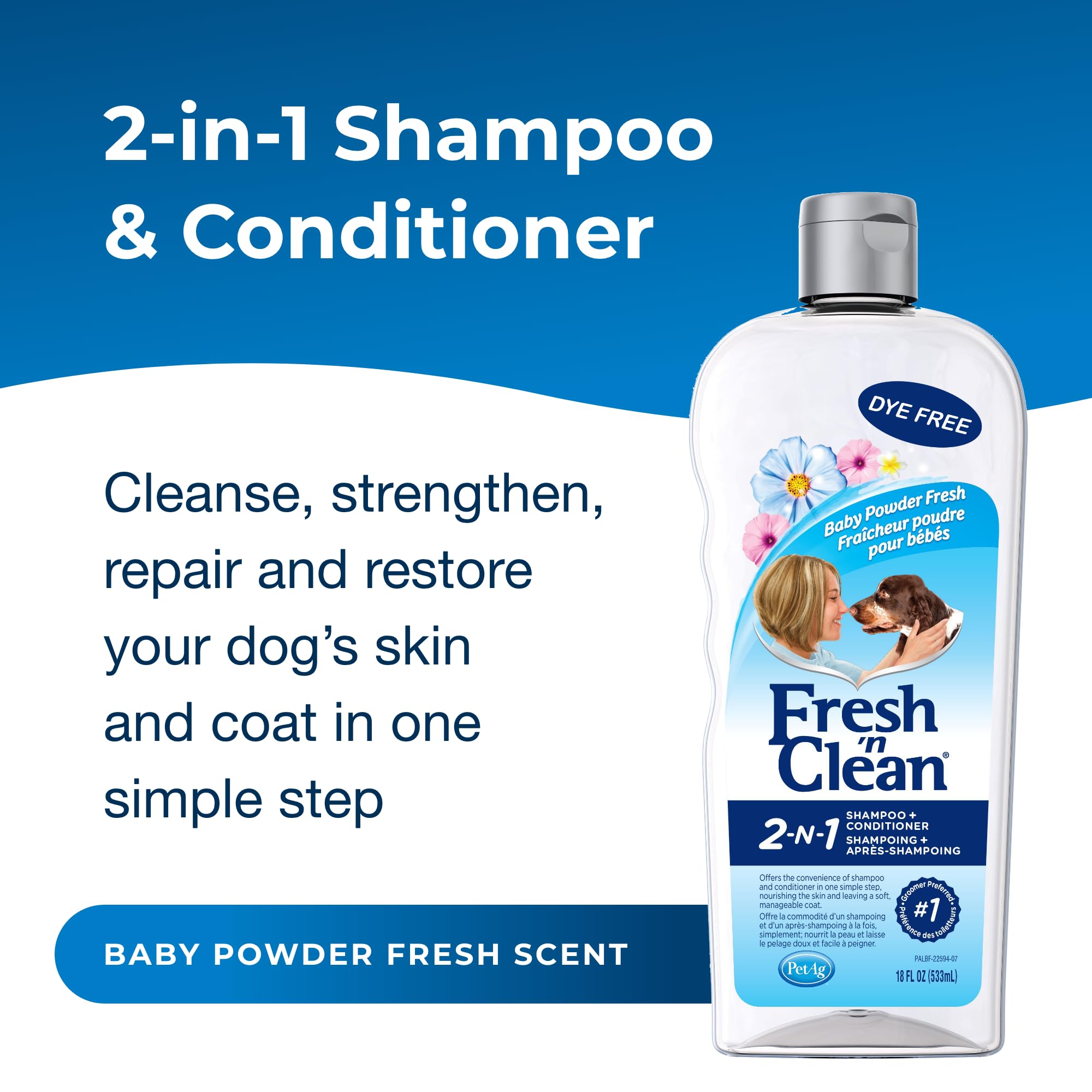 PetAg Fresh ’n Clean foamy lather ready for easy conditioning.