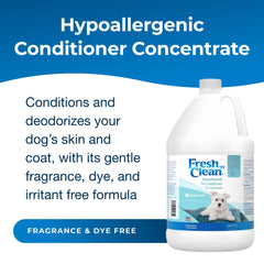 PetAg Fresh 'n Clean conditioner being poured, 15:1 concentrate for easy dilution.