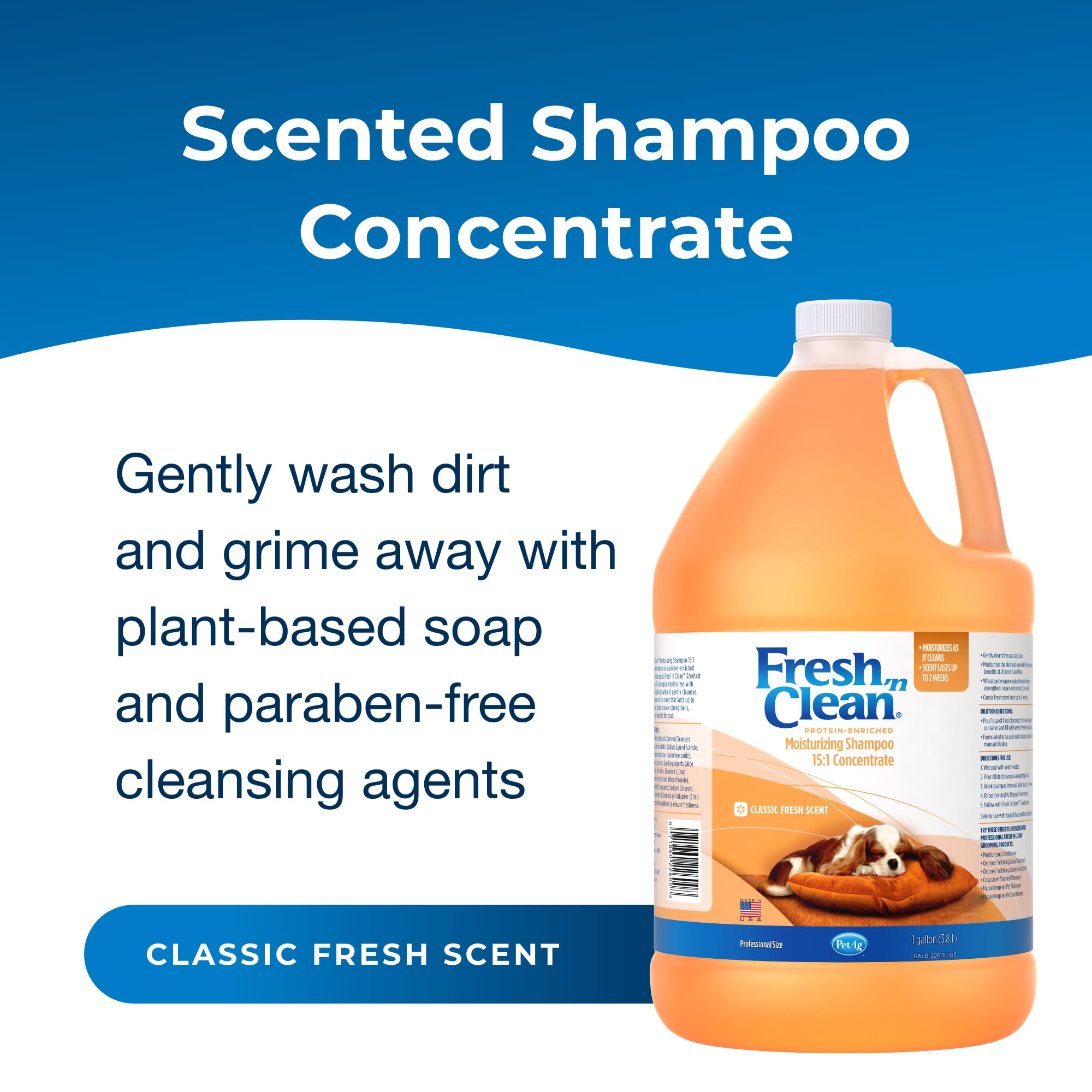 PetAg Fresh ’n Clean 1-gallon bottle pouring for at-home dilution.