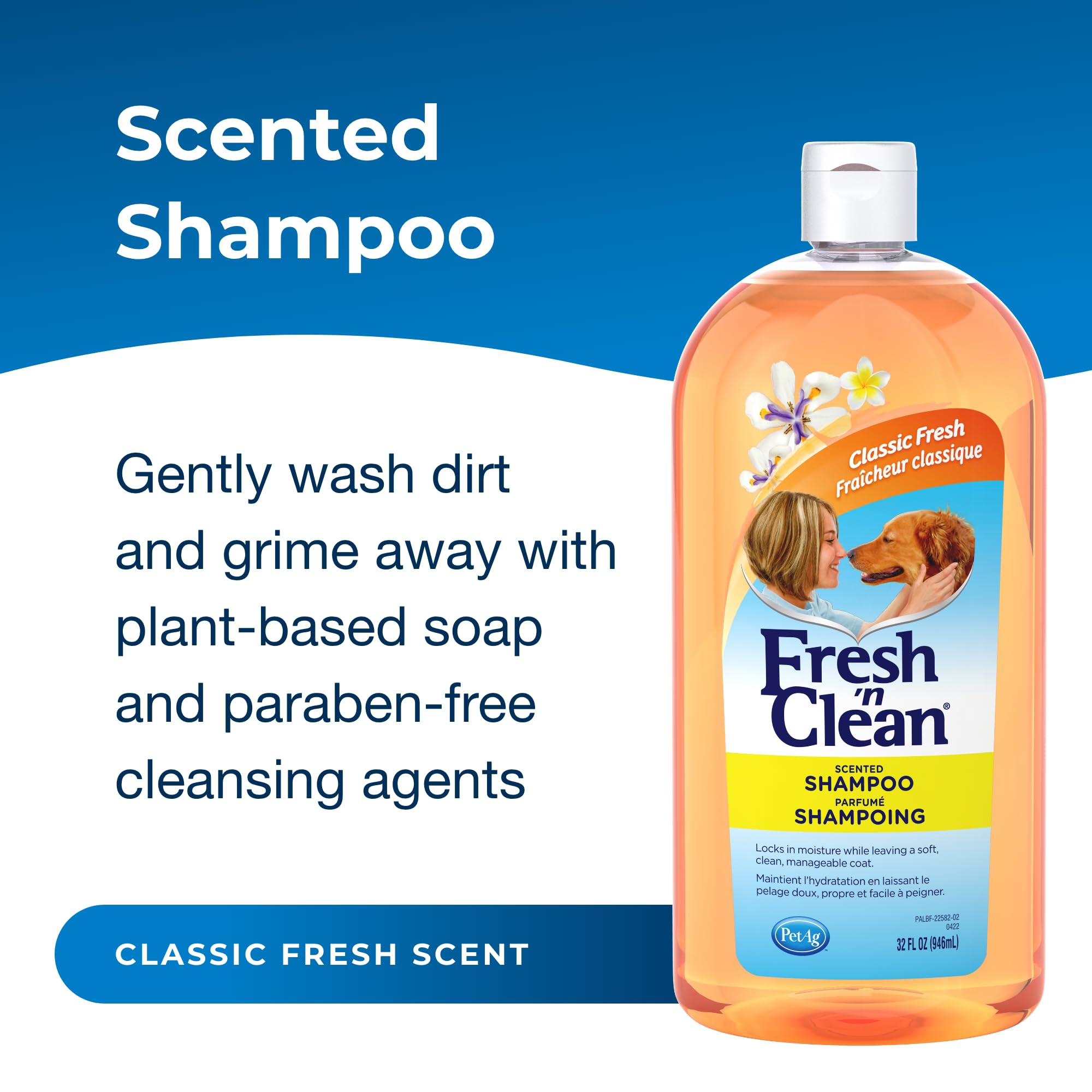 PetAg Fresh ’n Clean Shampoo coat moisturization with vitamin E and aloe vera for soft fur