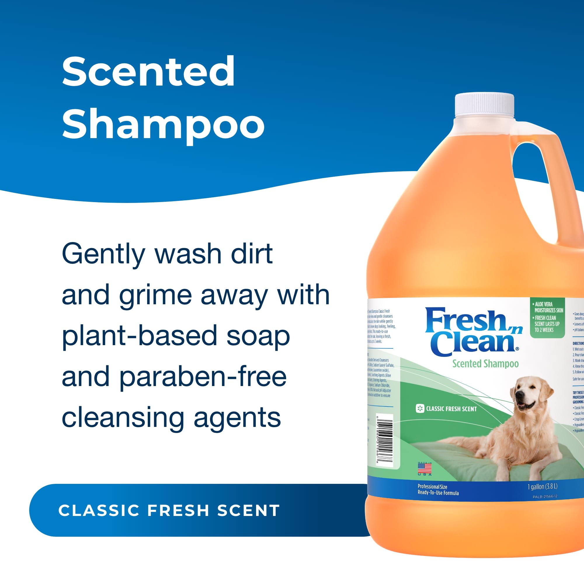 PetAg Fresh ’n Clean Shampoo lather application for gentle cleansing.