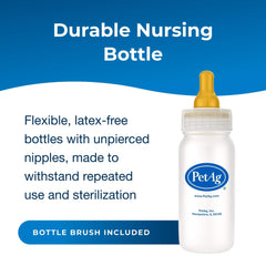 PetAg Nurser Bottle 4oz pack side view demonstrates durable, easy-to-clean design for repeated use