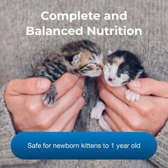 Preparación de leche PetLac para gatitos, preparación fácil para una alimentación suave.