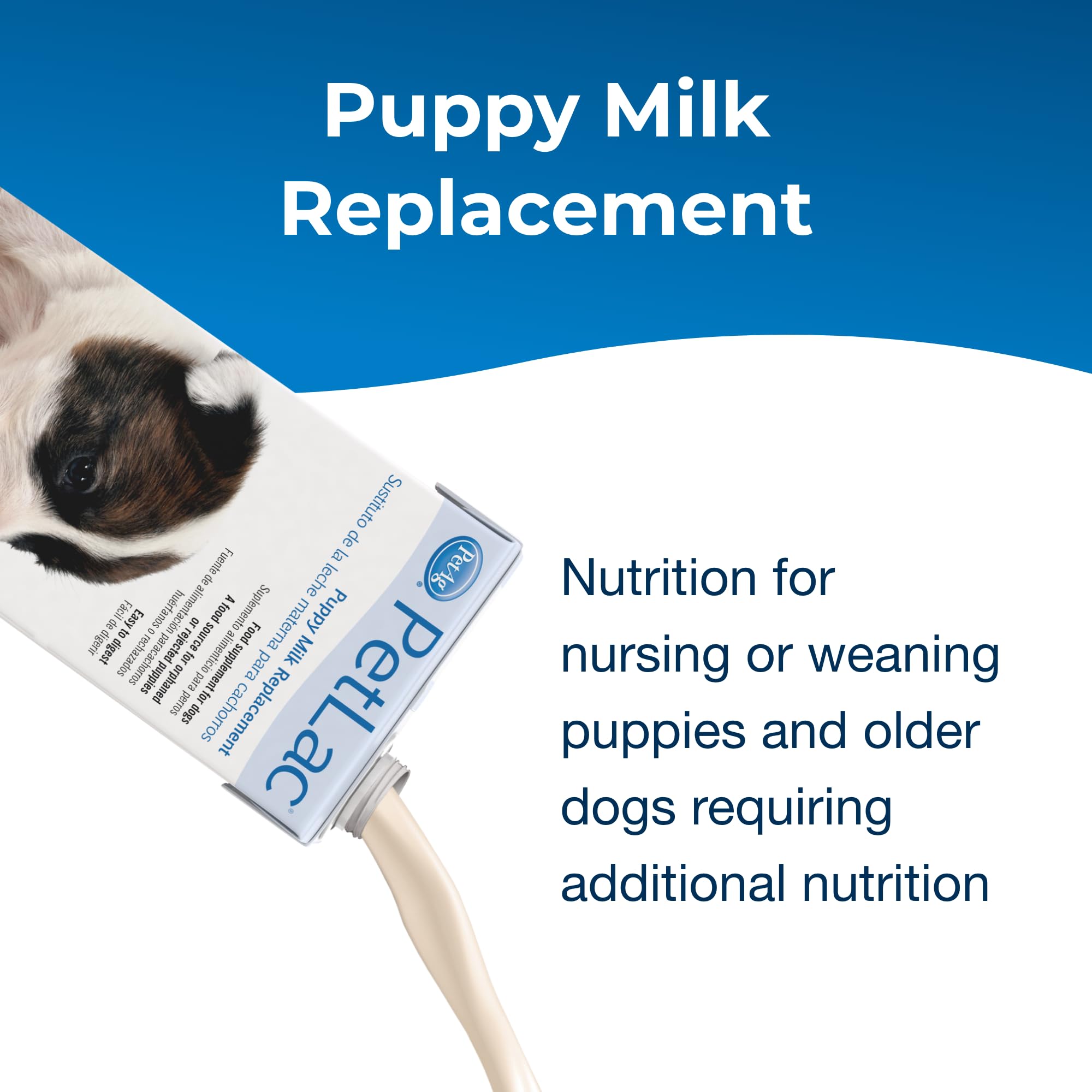 PetLac puppy-feeding session image highlighting ready-to-feed convenience for breeders