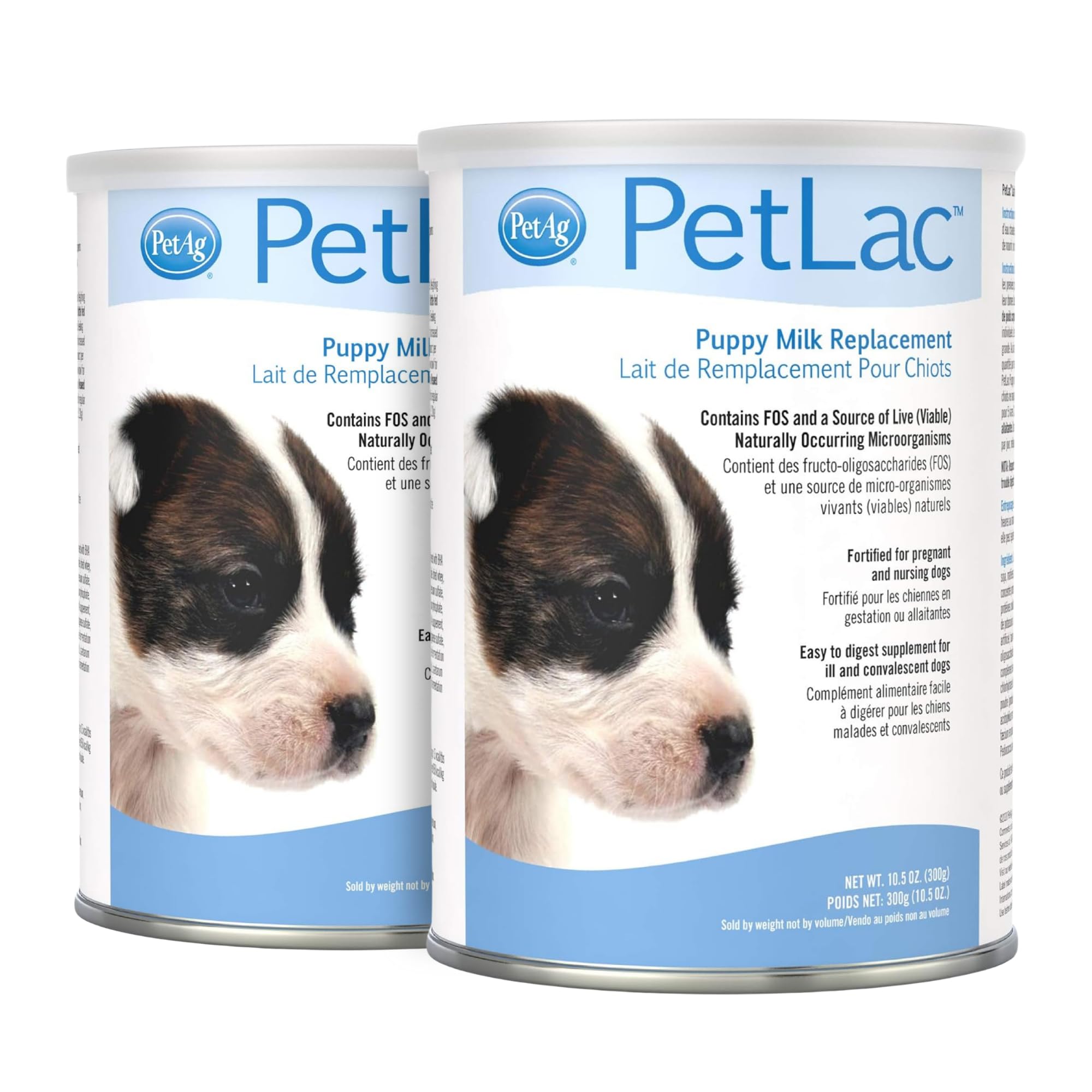 PetLac by PetAg packaging label highlighting complete puppy nutrition.