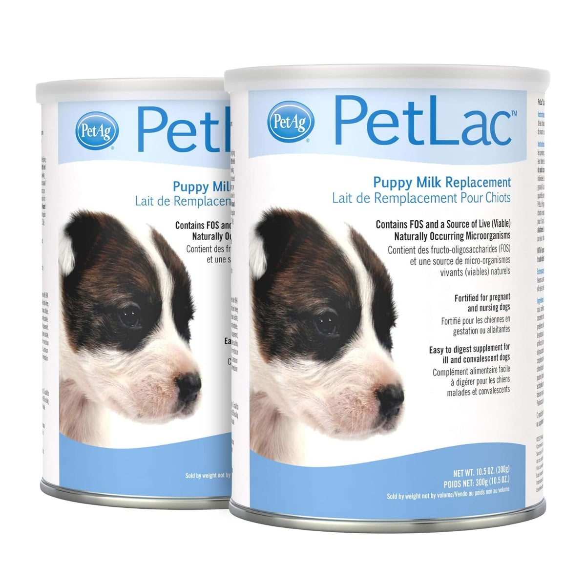 PetLac by PetAg packaging label highlighting complete puppy nutrition.