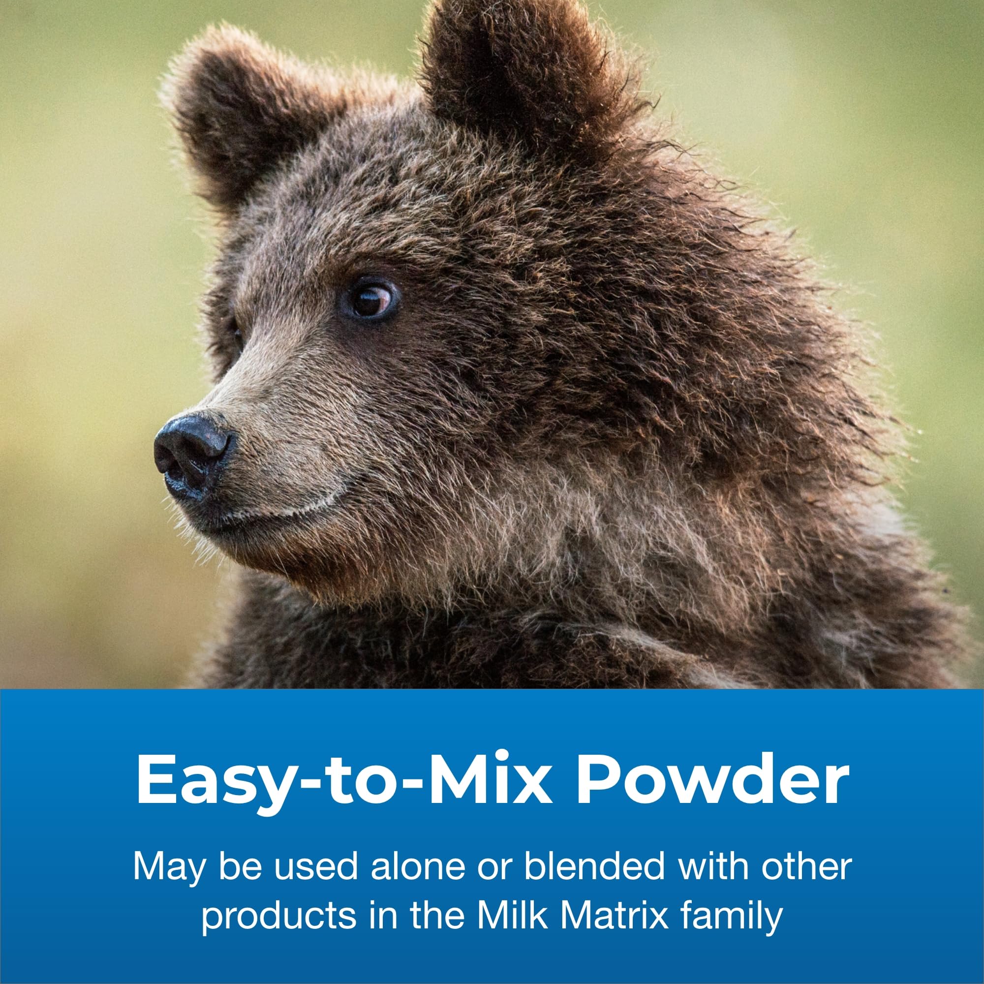 PetAg Zoologic Milk Matrix 42/25 nutrition label highlights vitamins and minerals for balanced nutrition.