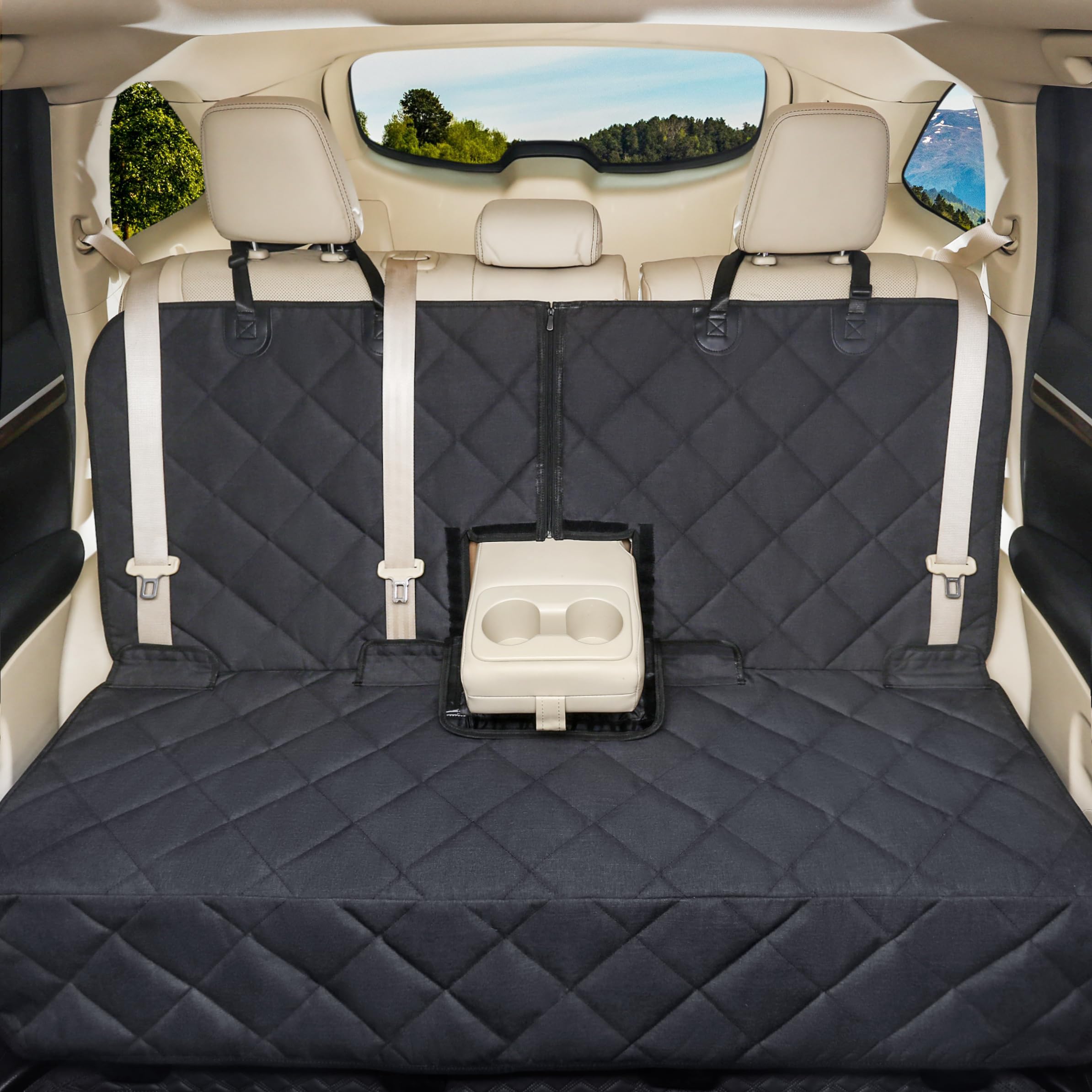 Petalage dog-seat-cover-nonslip-bottom keeps pets secure on every ride.