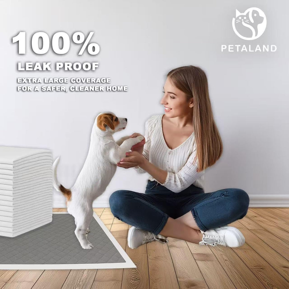Petaland Charcoal Dog Pads-6-layer-absorbency holds up to 9 cups.