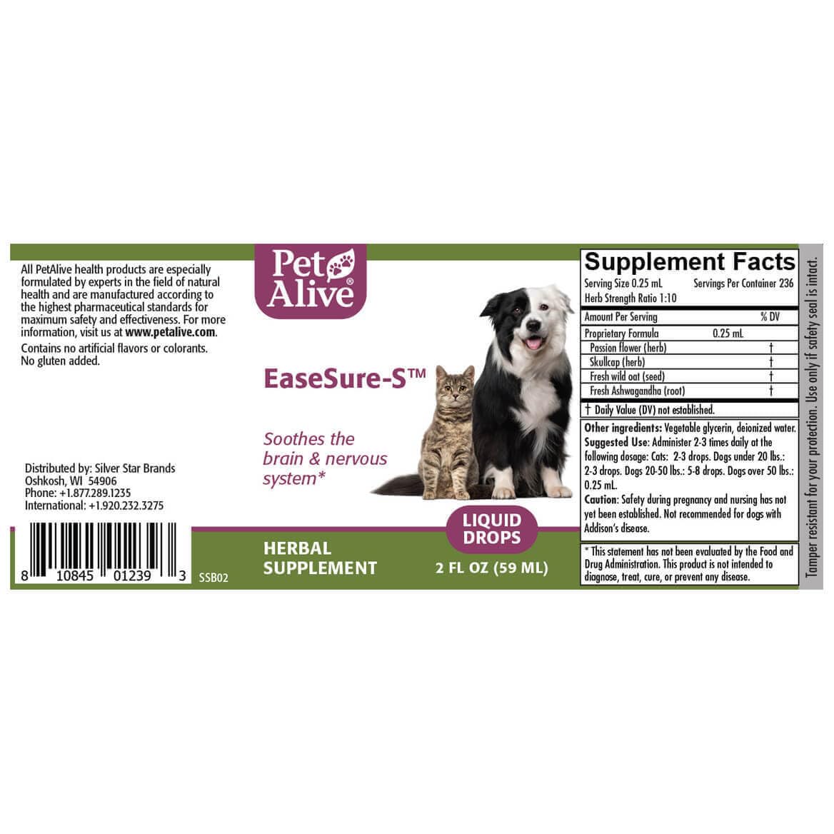 PetAlive EaseSure-S product line image under Silver Star Brands family