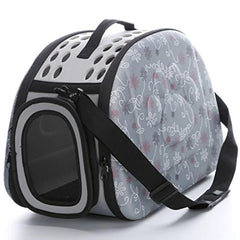 Petall foldable pet carrier outdoor shoulder bag grey M—lightweight travel convenience for dogs and cats on the go.