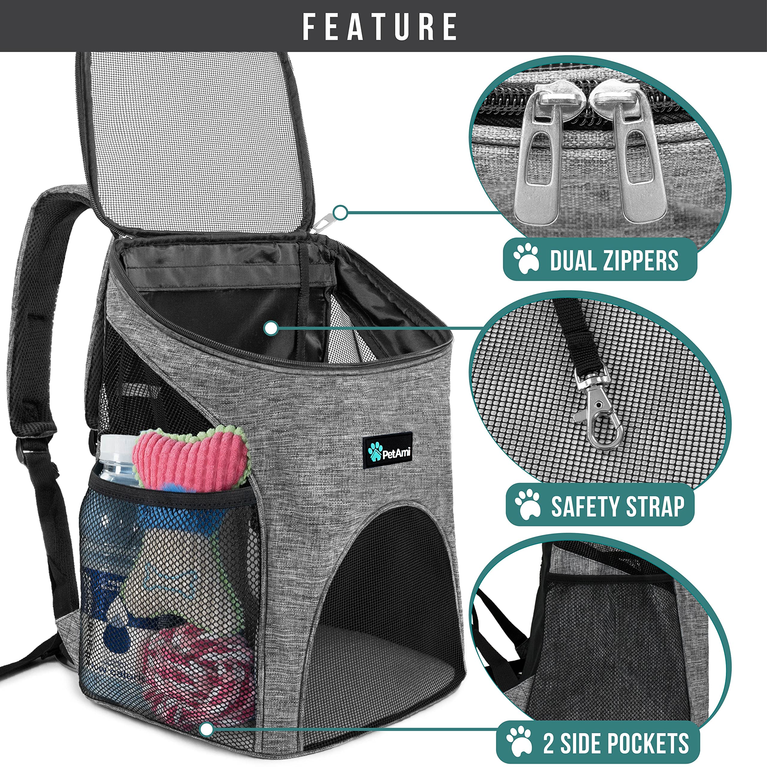 PetAmi airline-approved backpack fits under-seat for easy boarding