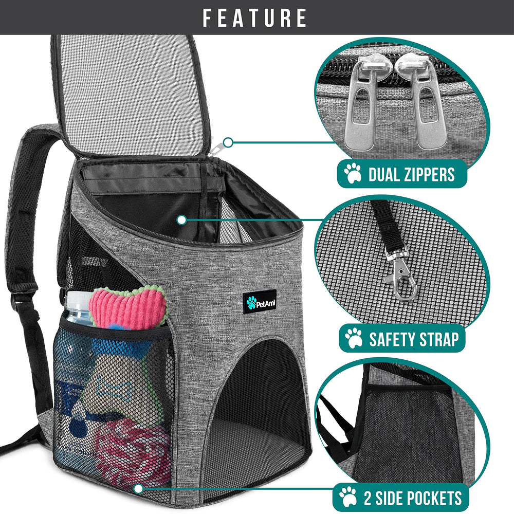 PetAmi airline-approved backpack fits under-seat for easy boarding