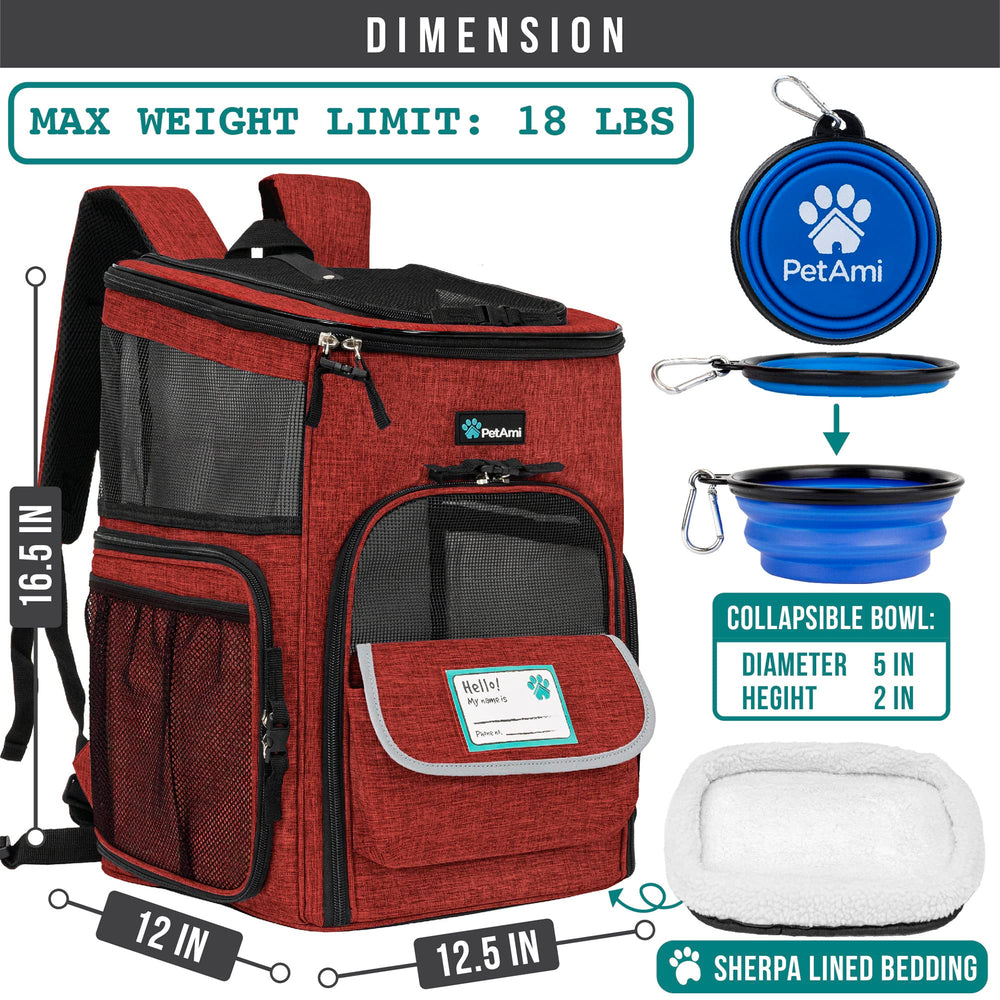 PetAmi airline-approved carrier backpack supports travel by air