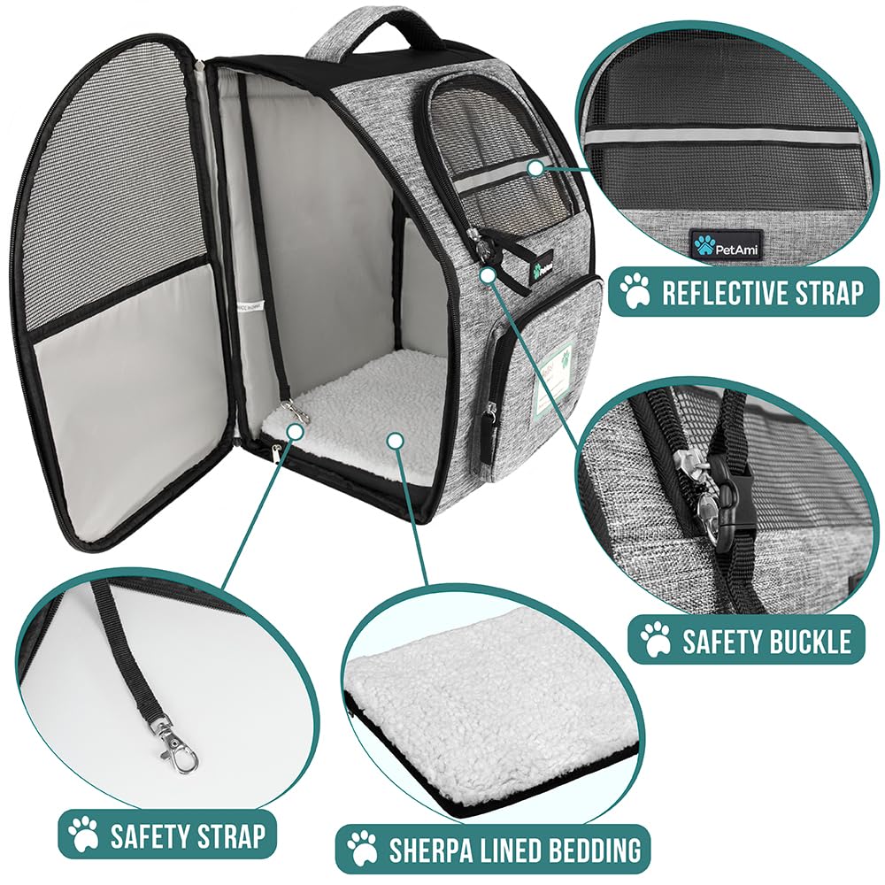 PetAmi airline-approved pet carrier with firm structure to prevent collapse