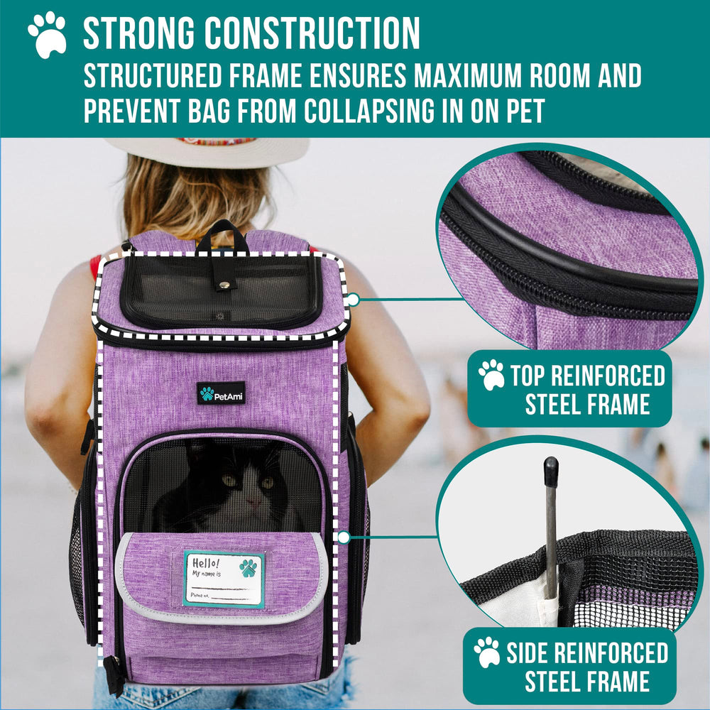 PetAmi airline-approved pet carrier label for travel readiness.