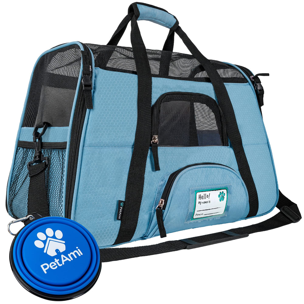 PetAmi airline approved carrier under seat keeps small pets close during flights.