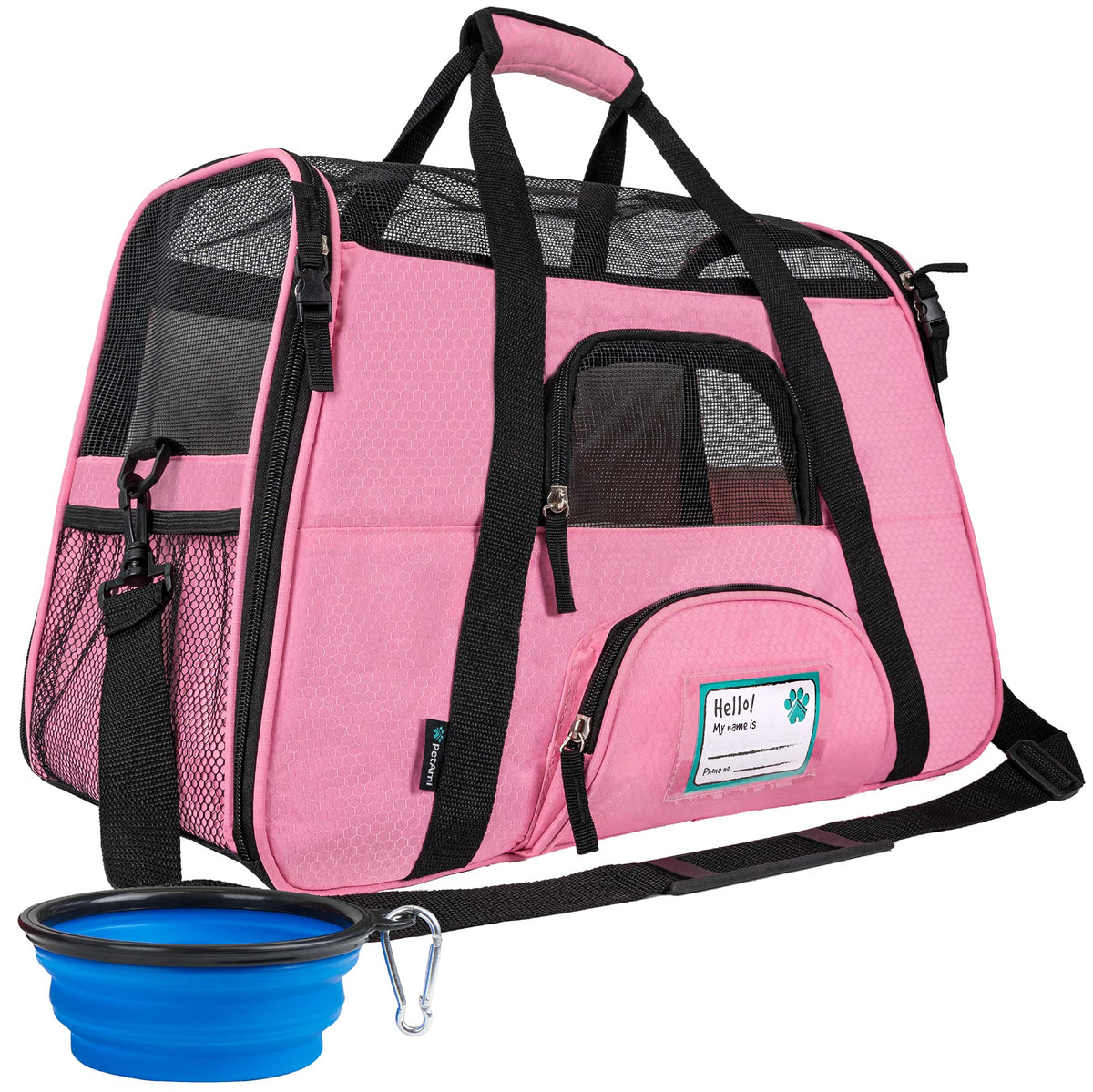 PetAmi airline approved pet carrier under-seat fits under airplane seats for convenient travel.